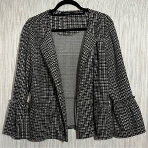 August Silk Black and White Checkered Blazer